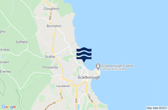 Karte der Gezeiten Scarborough North Bay Beach, United Kingdom