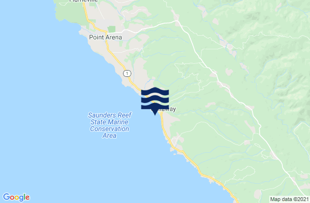 Karte der Gezeiten Schooner Gulch State Beach, United States