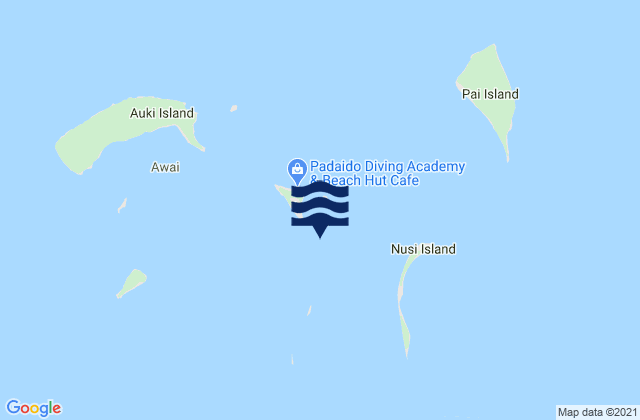 Karte der Gezeiten Schouten Islands, Indonesia