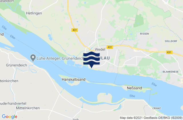 Karte der Gezeiten Schulau, Denmark