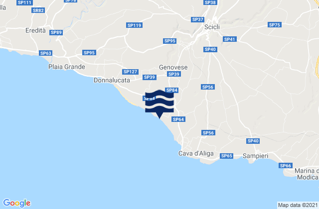 Karte der Gezeiten Scicli, Italy