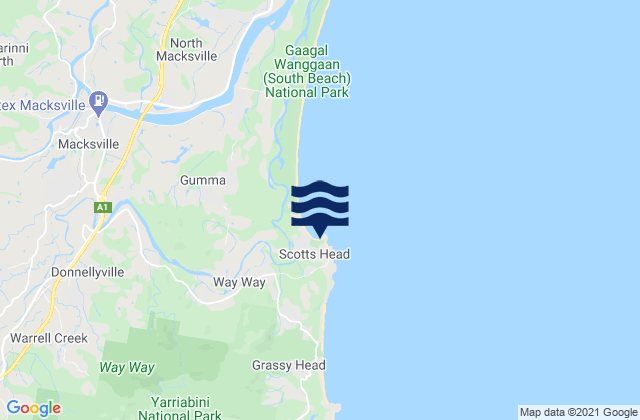 Karte der Gezeiten Scotts Head, Australia
