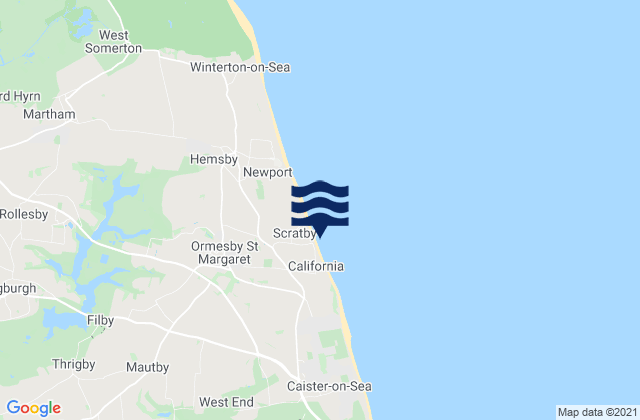 Karte der Gezeiten Scratby Beach, United Kingdom