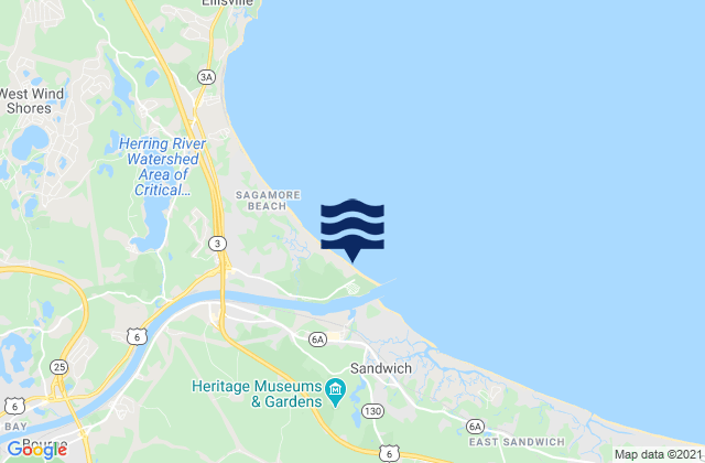 Karte der Gezeiten Scusset Beach Sandwich, United States