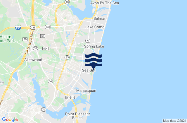 Karte der Gezeiten Sea Girt, United States