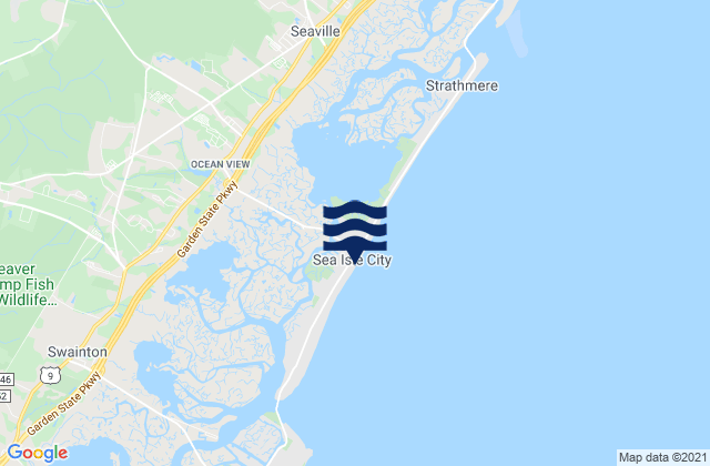 Karte der Gezeiten Sea Isle City, United States
