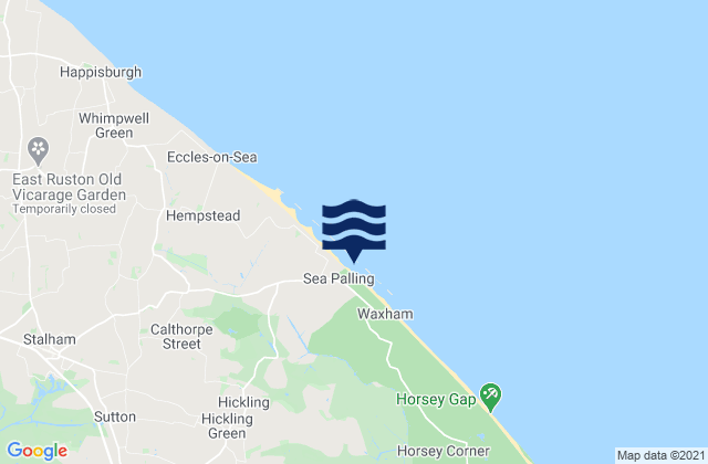 Karte der Gezeiten Sea Palling Beach, United Kingdom
