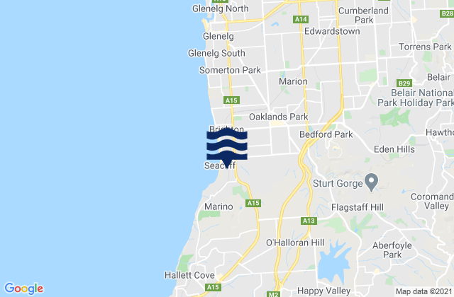 Karte der Gezeiten Seacliff, Australia