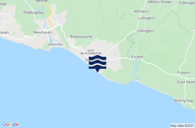 Karte der Gezeiten Seaford Bay Beach, United Kingdom