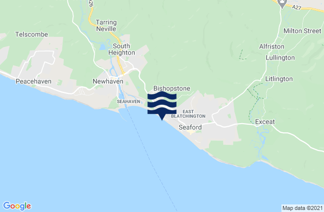 Karte der Gezeiten Seaford Dane Beach, United Kingdom