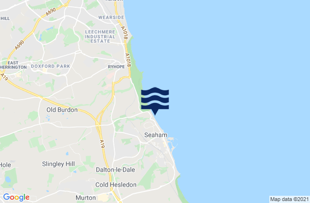 Karte der Gezeiten Seaham Beach, United Kingdom