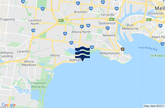 Karte der Gezeiten Seaholme, Australia