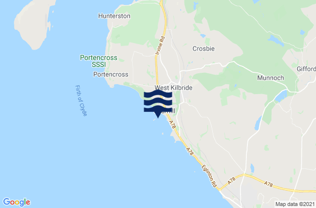 Karte der Gezeiten Seamill Beach, United Kingdom