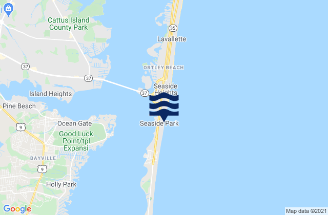 Karte der Gezeiten Seaside Park, United States