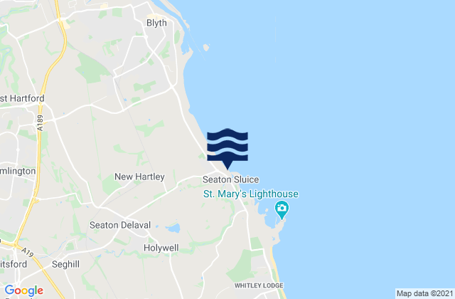 Karte der Gezeiten Seaton Sluice Beach, United Kingdom
