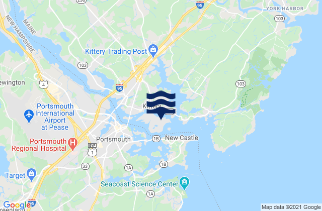 Karte der Gezeiten Seavey Island, United States