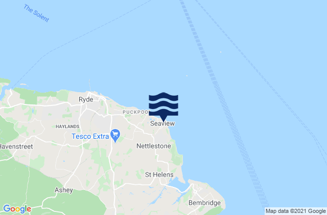 Karte der Gezeiten Seaview, United Kingdom