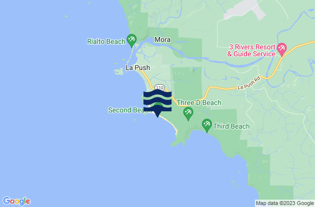 Karte der Gezeiten Second Beach, United States