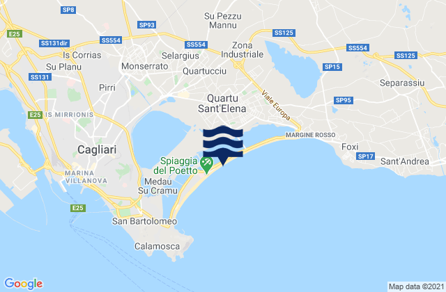 Karte der Gezeiten Selargius, Italy