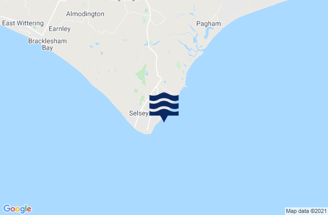 Karte der Gezeiten Selsey East Beach, United Kingdom