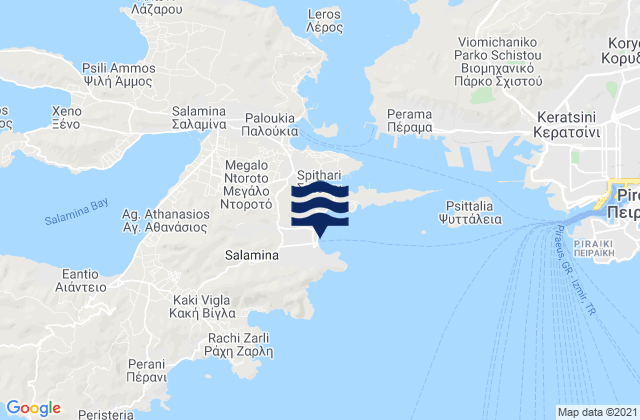 Karte der Gezeiten Selínia, Greece