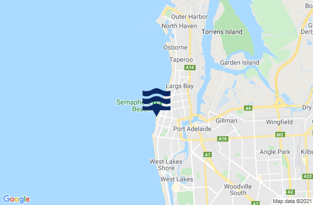Karte der Gezeiten Semaphore Beach, Australia
