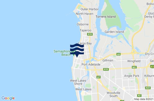 Karte der Gezeiten Semaphore, Australia