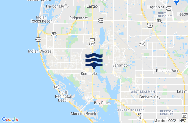 Karte der Gezeiten Seminole, United States