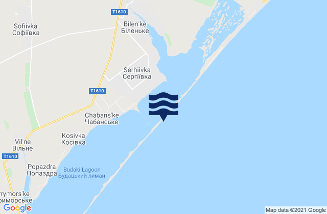 Karte der Gezeiten Serhiyivka, Ukraine