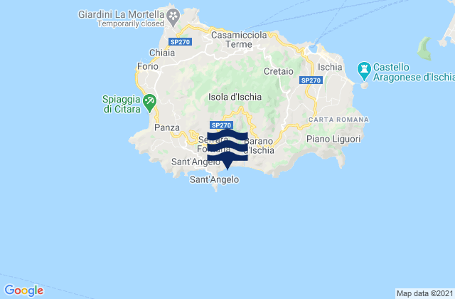 Karte der Gezeiten Serrara Fontana, Italy