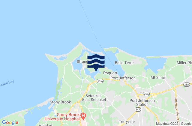 Karte der Gezeiten Setauket Harbor, United States
