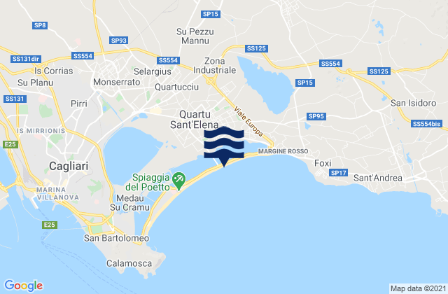 Karte der Gezeiten Settimo San Pietro, Italy