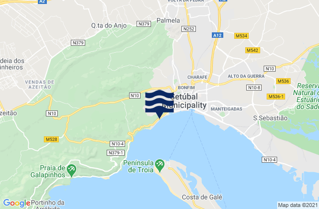 Karte der Gezeiten Setúbal, Portugal