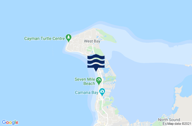 Karte der Gezeiten Seven Mile Beach, Cayman Islands