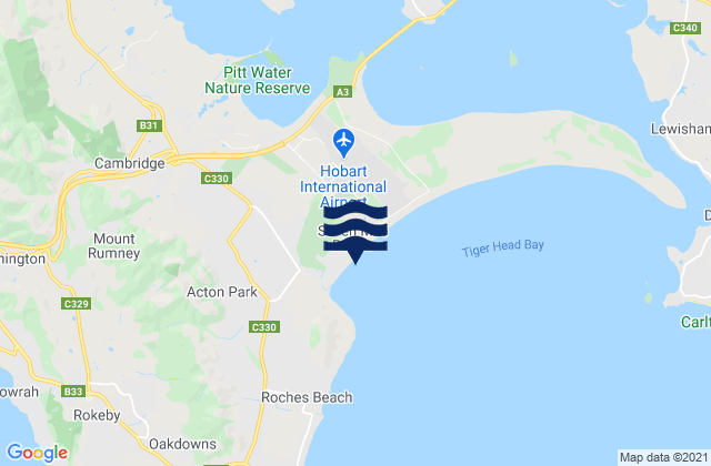 Karte der Gezeiten Seven Mile Beach and Point, Australia
