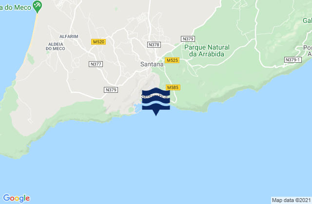 Karte der Gezeiten Sezimbra, Portugal
