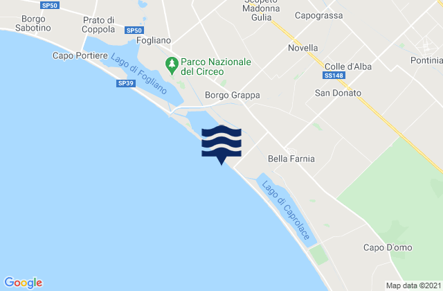 Karte der Gezeiten Sezze Scalo, Italy