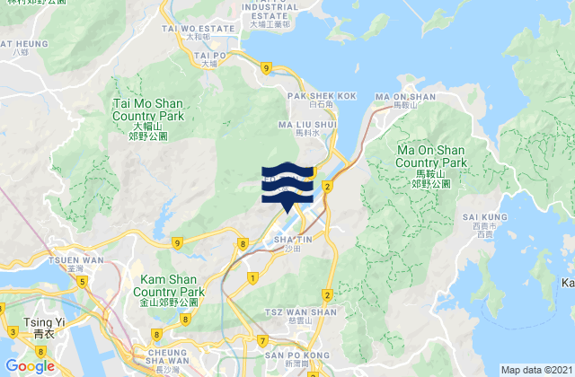 Karte der Gezeiten Sha Tin, Hong Kong