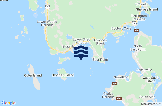 Karte der Gezeiten Shag Harbour, Canada