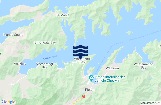 Karte der Gezeiten Shakespeare Bay, New Zealand