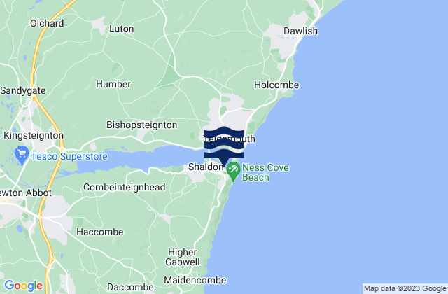 Karte der Gezeiten Shaldon Beach, United Kingdom