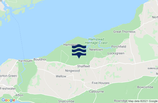 Karte der Gezeiten Shalfleet, United Kingdom