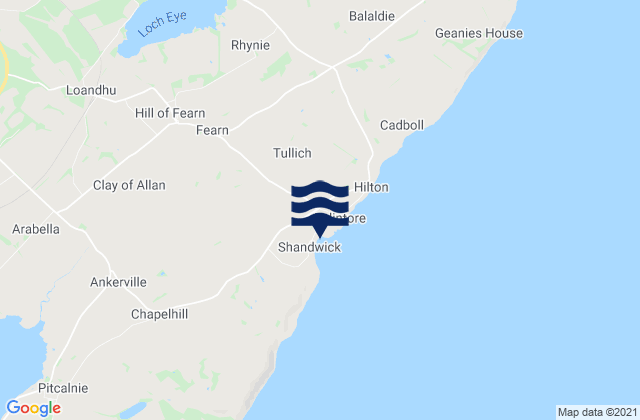 Karte der Gezeiten Shandwick Bay Beach, United Kingdom