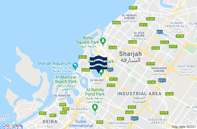 Karte der Gezeiten Sharjah, United Arab Emirates