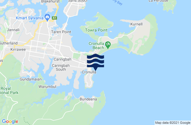 Karte der Gezeiten Shark Island Cronulla Beach, Australia