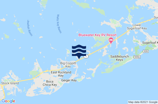Karte der Gezeiten Shark Key Southeast End Similar Sound, United States