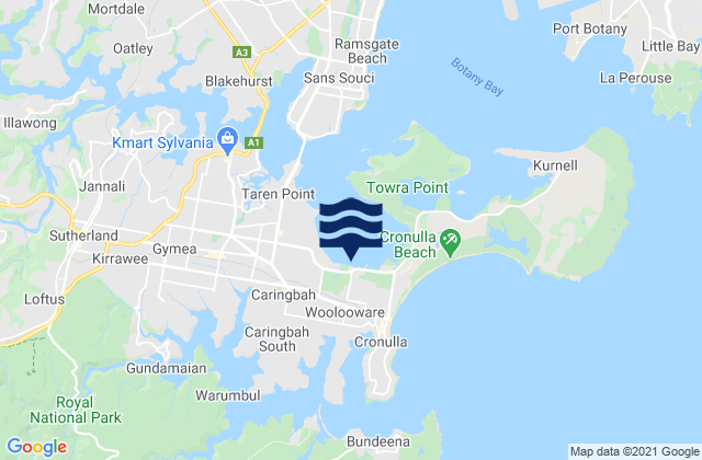 Karte der Gezeiten Sharkies, Australia