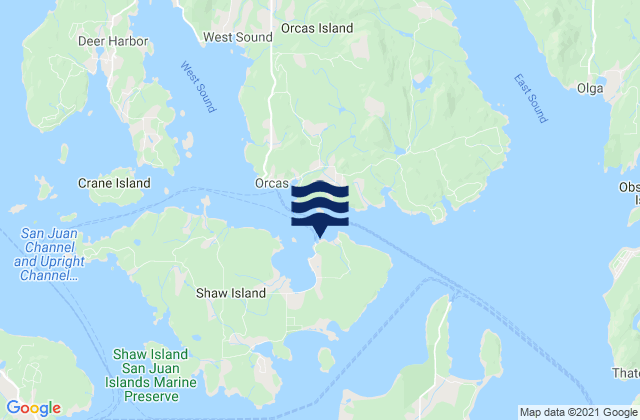 Karte der Gezeiten Shaw Island, United States