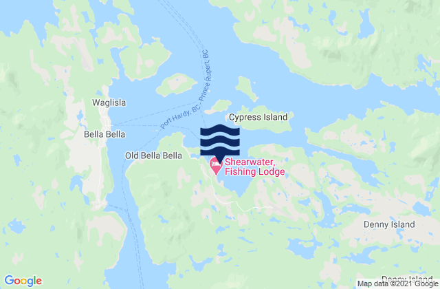 Karte der Gezeiten Shearwater Island, Canada