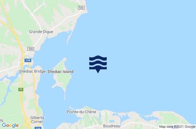 Karte der Gezeiten Shediac Bay, Canada